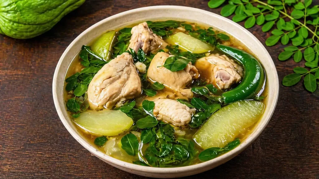 Chicken tinola ulam with ginger