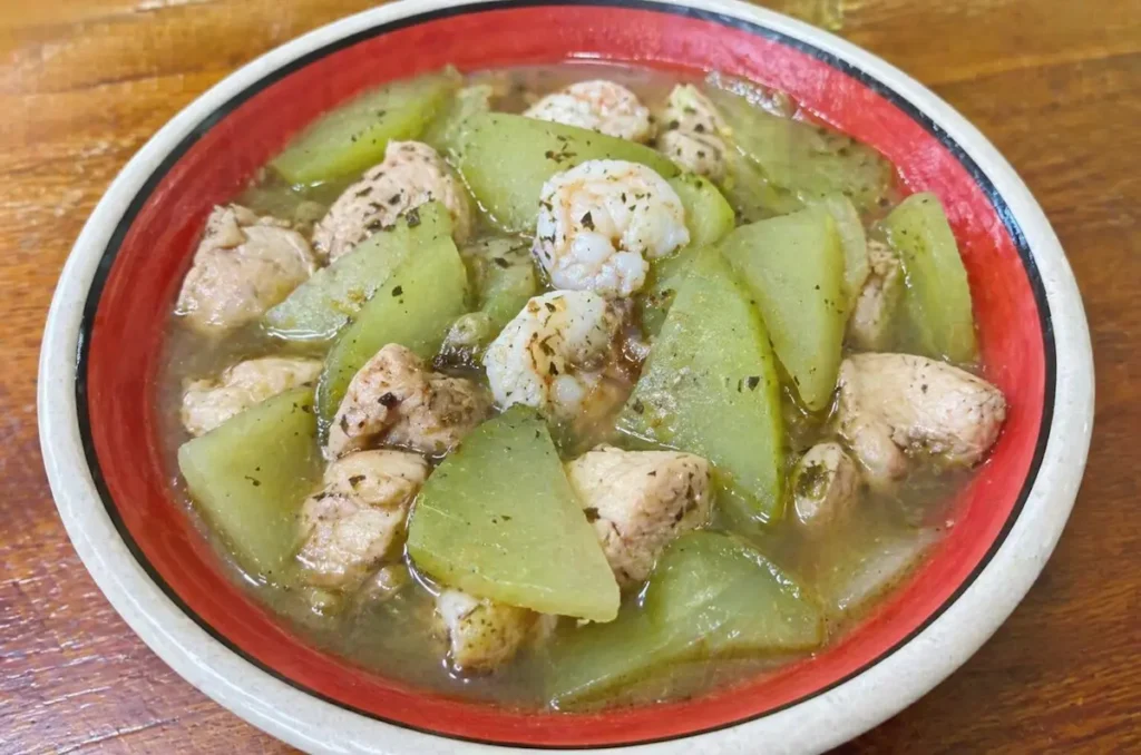 Chicken with sayote ulam Filipino style