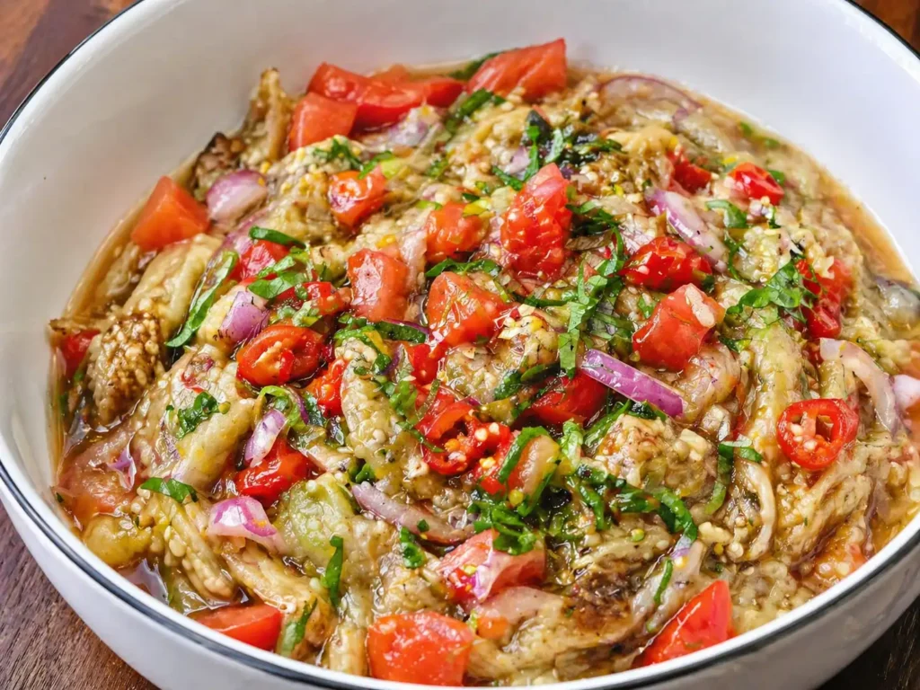 Ensaladang talong Filipino vegetable ulam